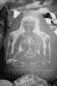 buddha carved on Mani stone
